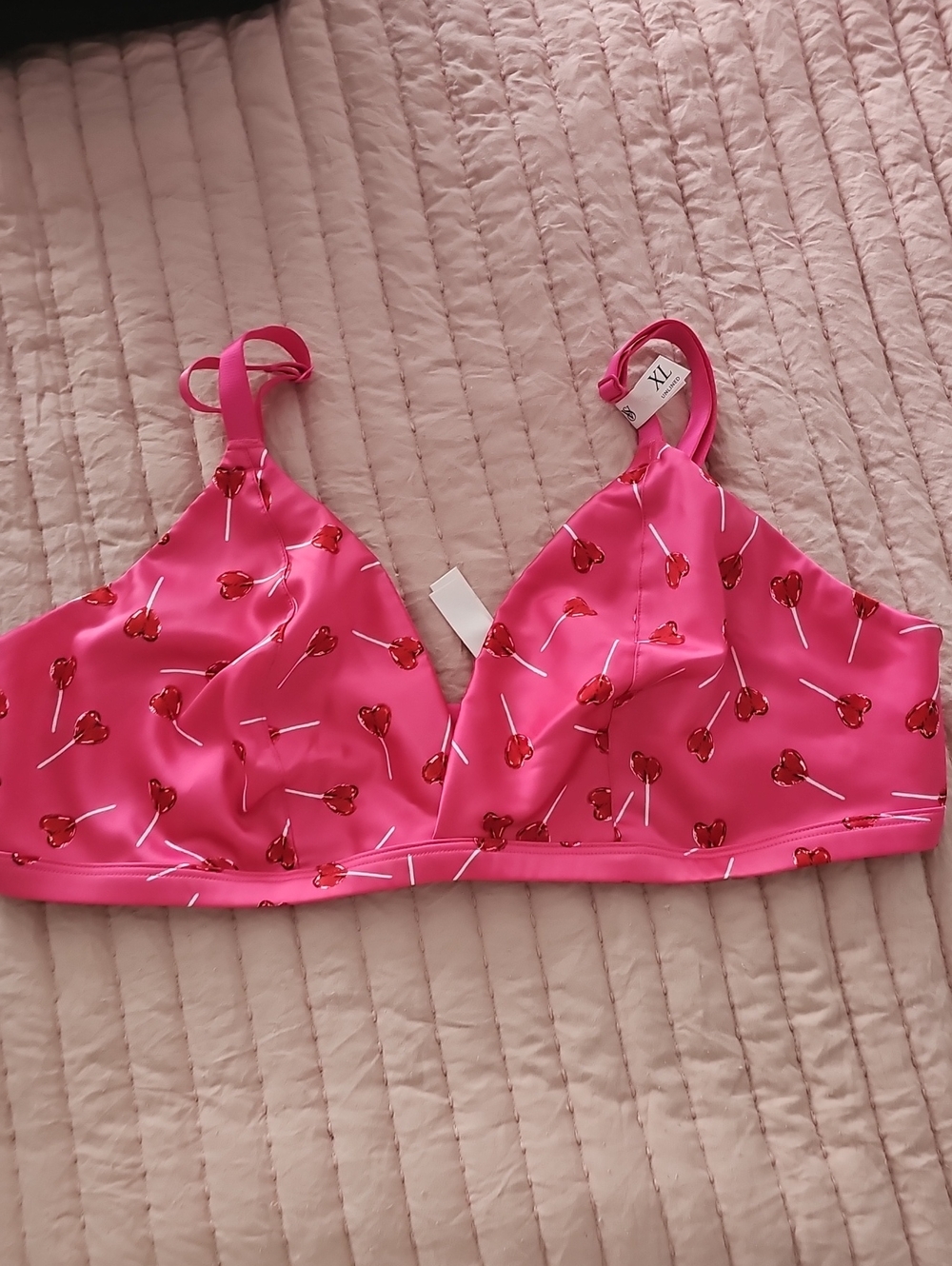 NWT Victoria's Secret Pink Heart Lollipop Bralette Sz XL